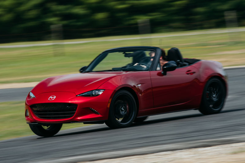 A red Mazda MX-5 Miata. A Diminished Value Appraiser in Virginia call 772-359-4300.