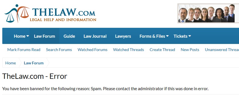 thelaw.com BANNED