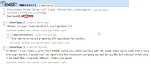 Deleted Reddit article Lamborghini Owner Receives $60,000 for Diminished Value
